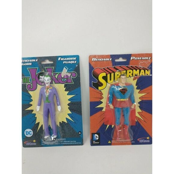 NJ Croce Bendable Action Figure Joker Bendable 5.5” + Superman LOT Posable - Picture 1 of 5
